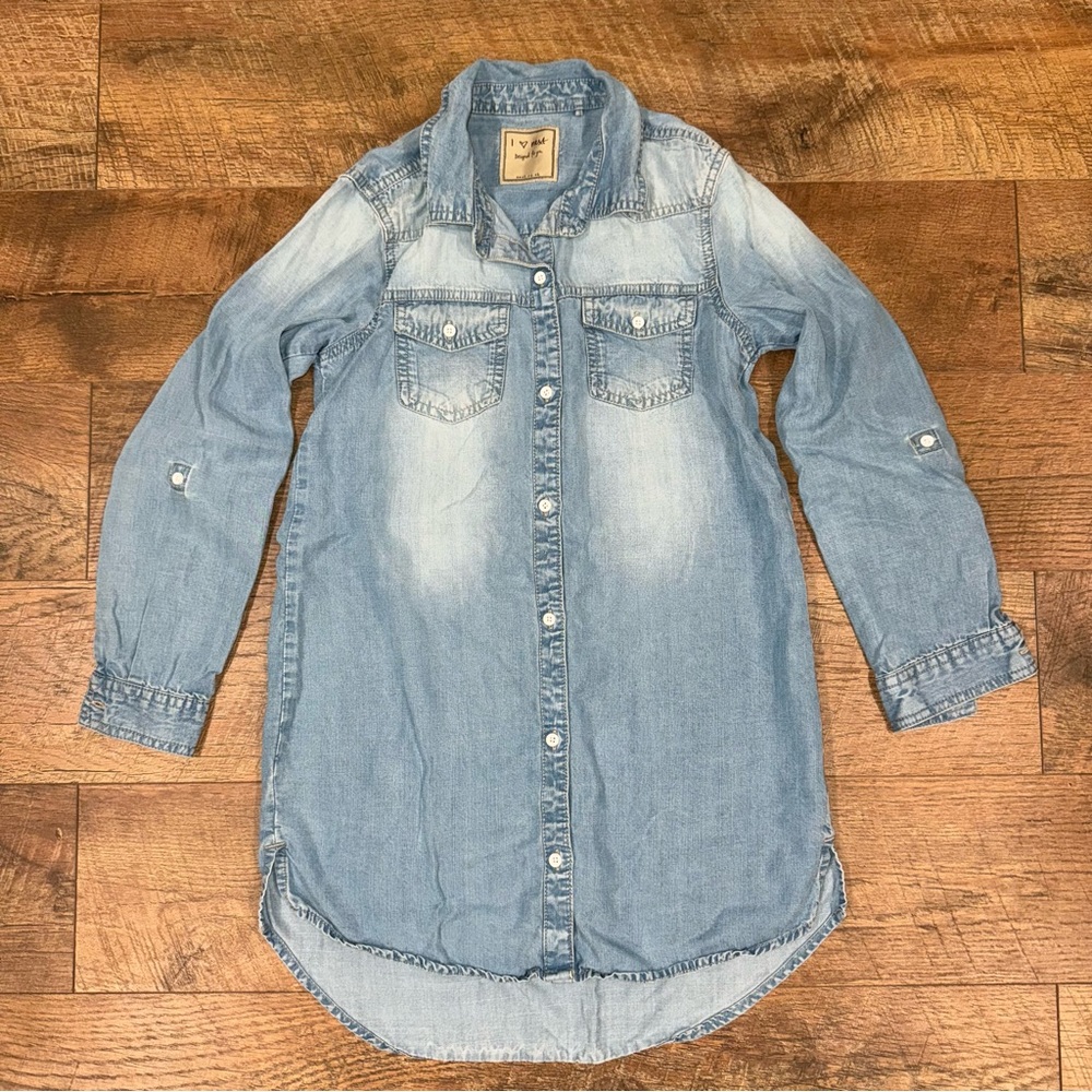 I Heart Next Girls Button Down Shirt Dress